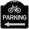 Signmission Bicycle Symbol Parking Left Arrow Heavy-Gauge Aluminum Architectural Sign, 18" x 18", BS-1818-24316 A-DES-BS-1818-24316 - alternate 1